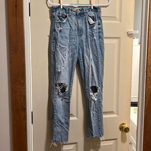 Garage brand distressed ankle length “mom” jeans
